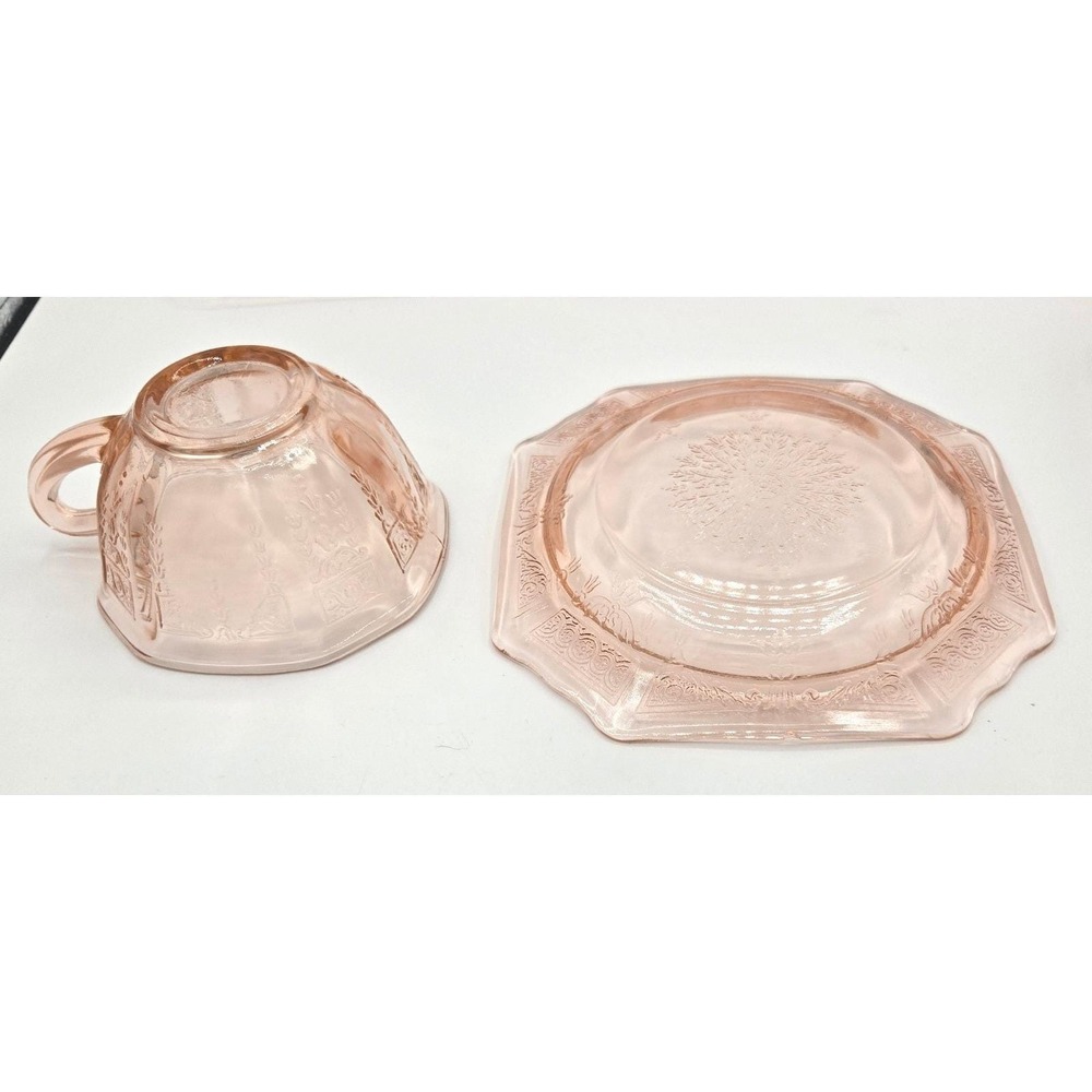 Vintage Hocking Glass "Princess" Pink Depression Glass Set (5 C/S)‎ - Picture 5 of 8